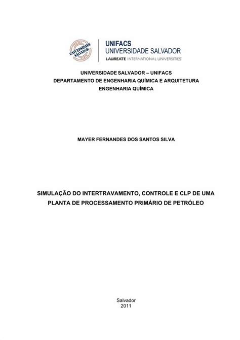 Pdf Controle E Automa O Do Processamento Prim Rio De Petr Leo