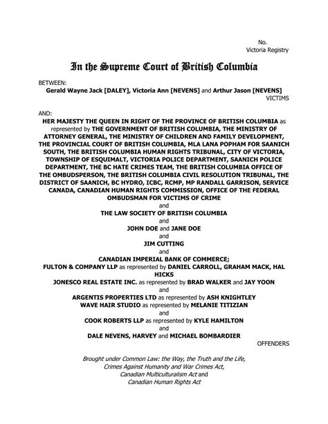 Notice Of Claim Her Majesty The Queen Pdf Docdroid