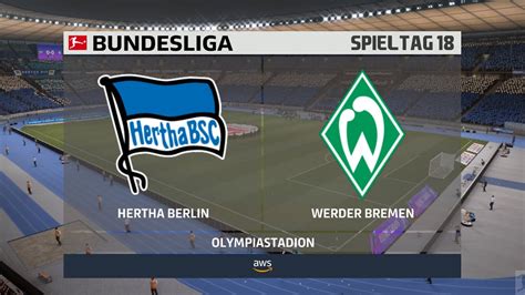 Hertha BSC Berlin SV Werder Bremen 18 Spieltag FIFA 21 Bundesliga