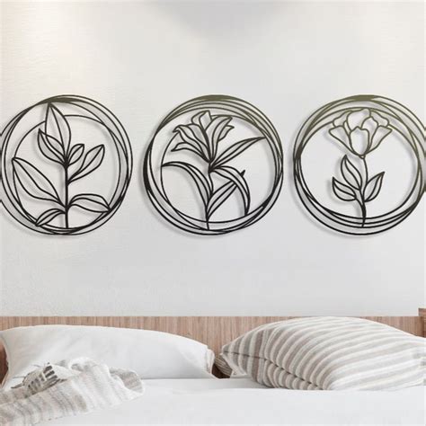 3 Pieces Poppy Flower Metal Wall Decor Metal Flower Wall Art Etsy In