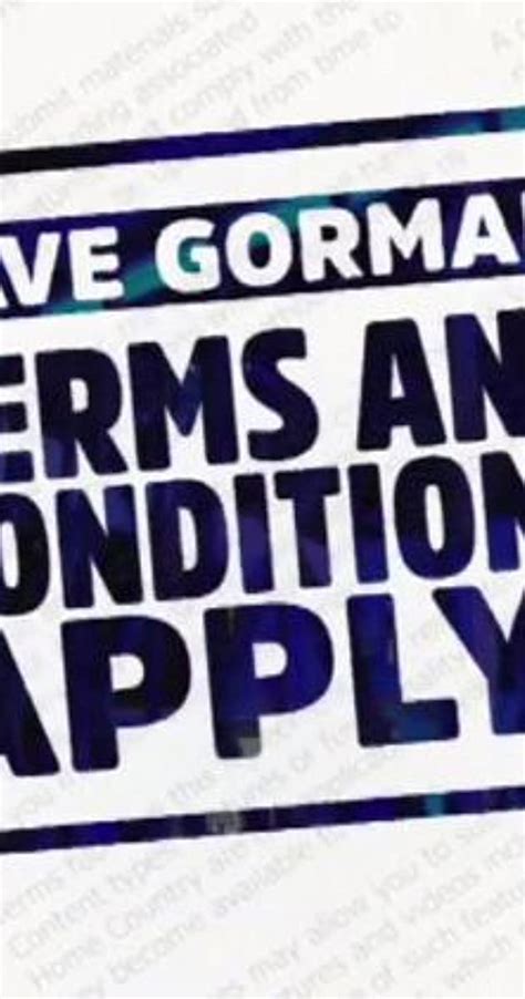 Dave Gorman Terms And Conditions Apply Season 1 Imdb