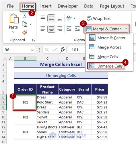 Merging Cells In Excel A Guide