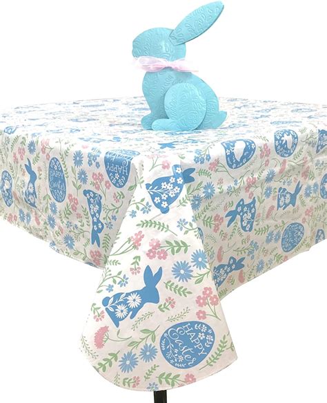 Serafina Home Easter Spring Flannel Backed Vinyl Tablecloth Easter