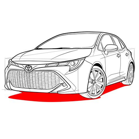 Learn How To Draw A 2021 Toyota Corolla Step By Step Tutorial