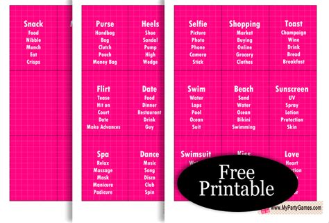 Free Printable Ladies Night Taboo Inspired Game Cards