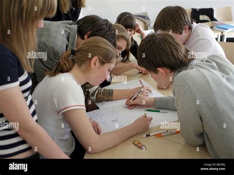 Students Learning German At Goethe Institut Stock Photo Alamy