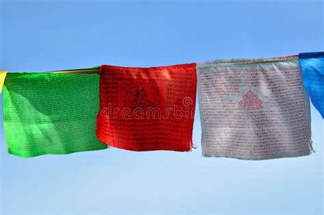 Colorful Buddhist Prayer Flags Stock Image - Image of base, bhutan: 124189355