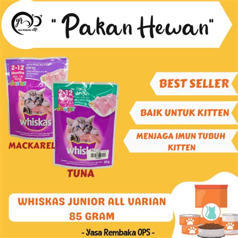 Whiskas Junior Pouch Sachet Gr Makanan Basah Kucing Kitten Rasa