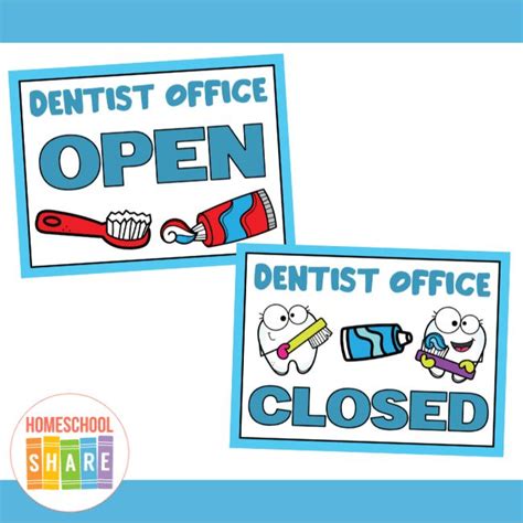 Two Signs With The Words Dentist And Toothbrushes On Them That Say