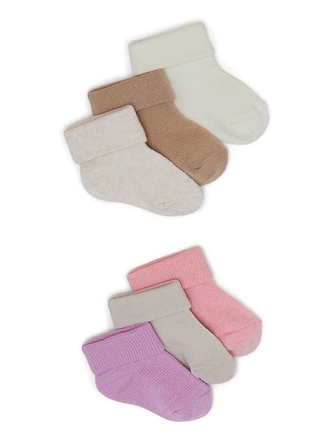 Huggies Baby Girls Waffle Socks 6 Pack Sizes 12m 24m