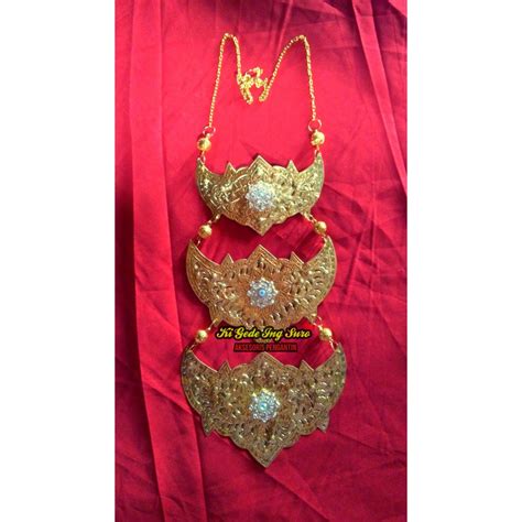 Jual Kalung Pengantin Adat Lampung Gold Kalung Susun Tiga Tari