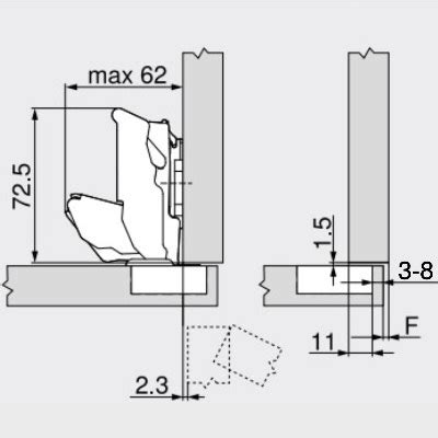 BLUM 71B7590 OB INSERTA Soft Close 155 Onyx Black Zero Protrusion