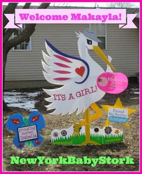 Ronkonkoma Stork Sign Rental Baby Stork Rose Girl Stork