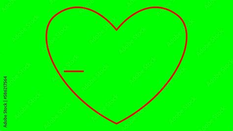 Animated Red Pounding Heart With Electrocardiogram Linear Symbol Of