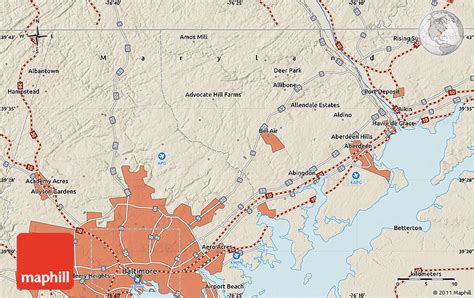 Shaded Relief Map Of Waverly