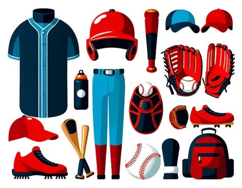 Kit de inicio de béisbol Icono vectorial de dibujos animados