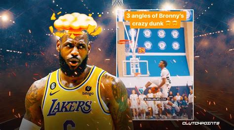 LeBron James loses his mind over Bronny James' wild viral dunk