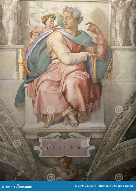 Close Up Photo Of The Prophet Isaiah Ceiling Fresco Painting By