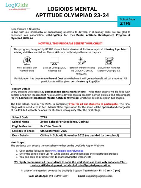 Zydus School For Excellence, Godhavi Circular | PDF