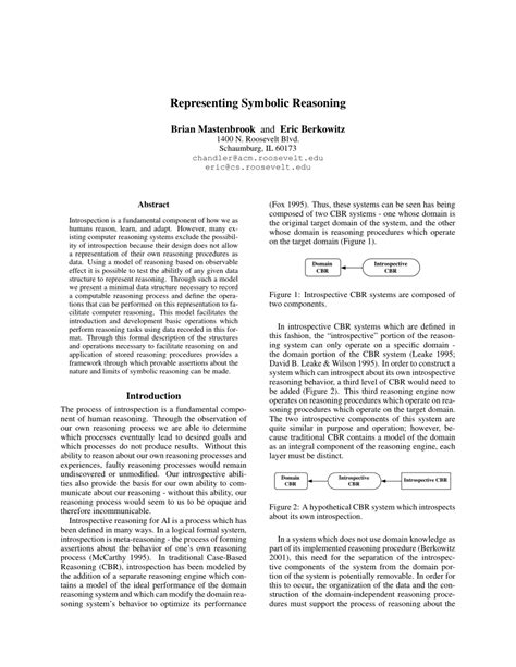 Pdf Representing Symbolic Reasoning