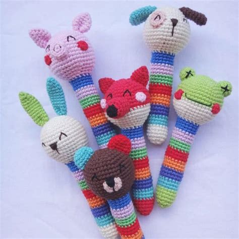 Crochet animal baby rattles + patterns - Amigurumi Today