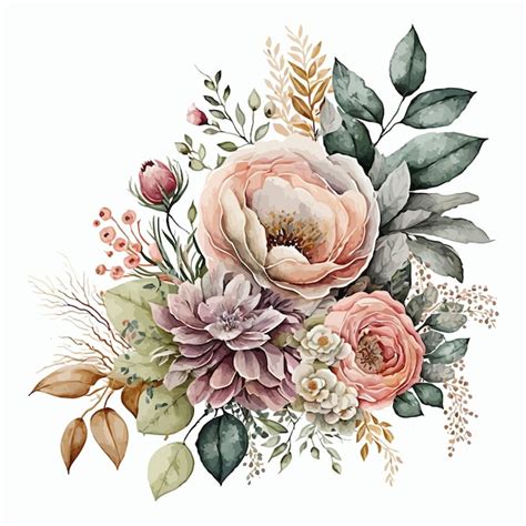 Illustration Florale Aquarelle Mod Le D L Ments D Coratifs