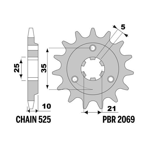 Pignone PBR Z15 Denti Passo 525 Suzuki DR650SE M1 2 2021 2022