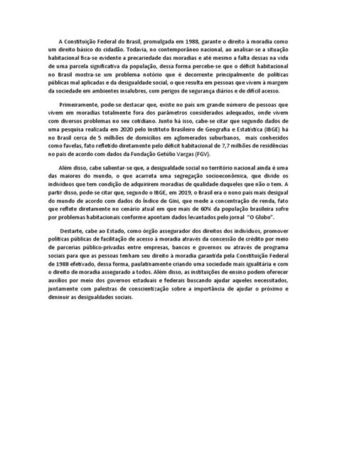 O Déficit Habitacional No Brasil Causas Consequências E Propostas De Solução Pdf Brasil