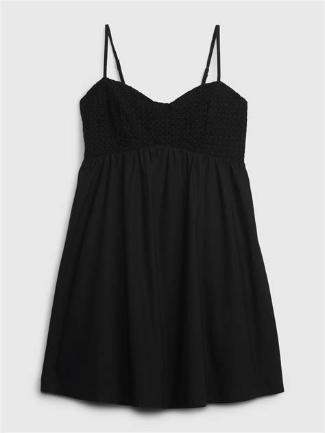 Eyelet Empire Waist Mini Dress Gap