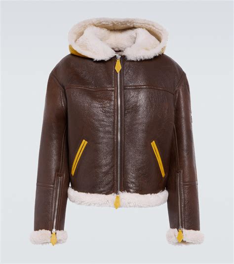 Kenzo Shearling Trimmed Leather Jacket In Brown For Men Lyst