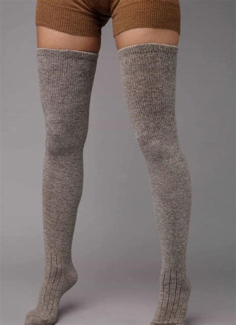 Sheep Wool Dark Grey Thigh High Socks Etsy Thigh High Socks Thigh Highs Wool Stockings