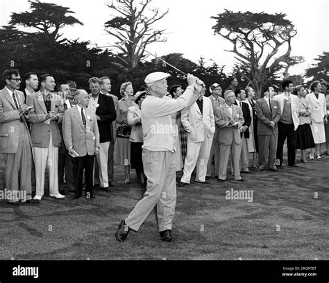 Pebble Beach, California: 1956 President Eisenhower playing golf at ...