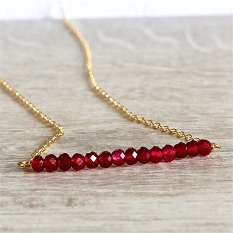 July Birthstone Real Ruby Necklace By Gracie Collins