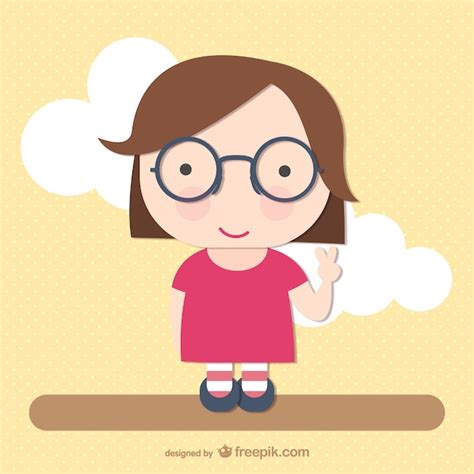 Dibujo De Chica Con Gafas Vector Gratis