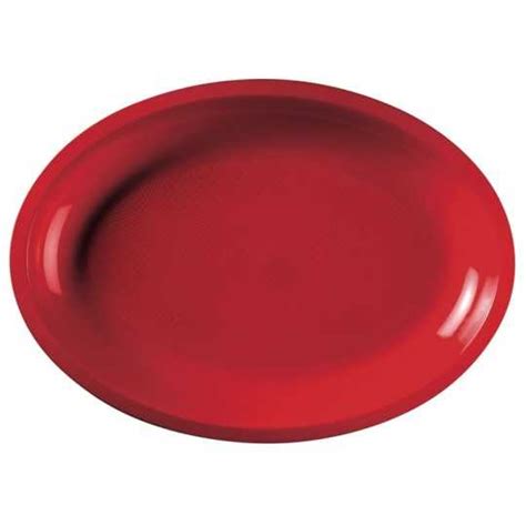 Grandes Assiettes Ovales Plastique R Utilisable Rouge X Cm