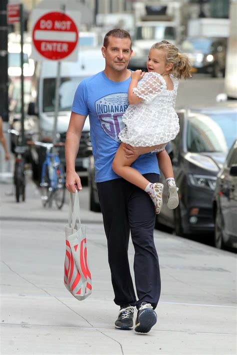 Bradley Cooper in a Blue Tee Was Seen Out with His Daughter in New York