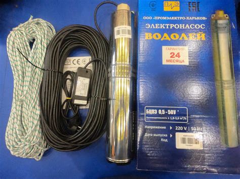 Купить Глубинный насос для скважины Водолей БЦПЭ 0,5-50У (970 Вт, Ø105 ...