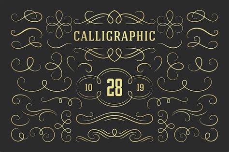 Premium Vector Calligraphic Design Elements Vintage Ornaments Swirls