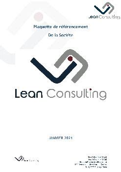 Plaquette De References Lean Consulting Janvier Vf