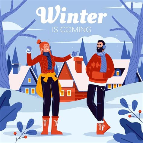 Free Vector Flat Winter Illustration