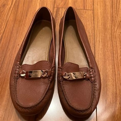 Coach Shoes Coach Olive Loafers In Pebble Leather Tan Saddle Brown Poshmark