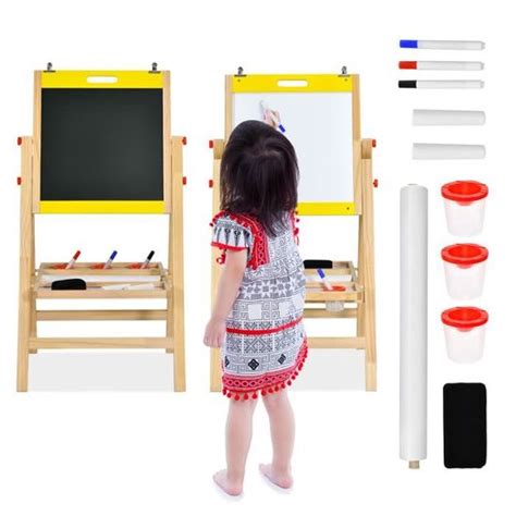 GOPLUS Chevalet Enfant Pliable Tableau Double Face Noir Blanc Hauteur