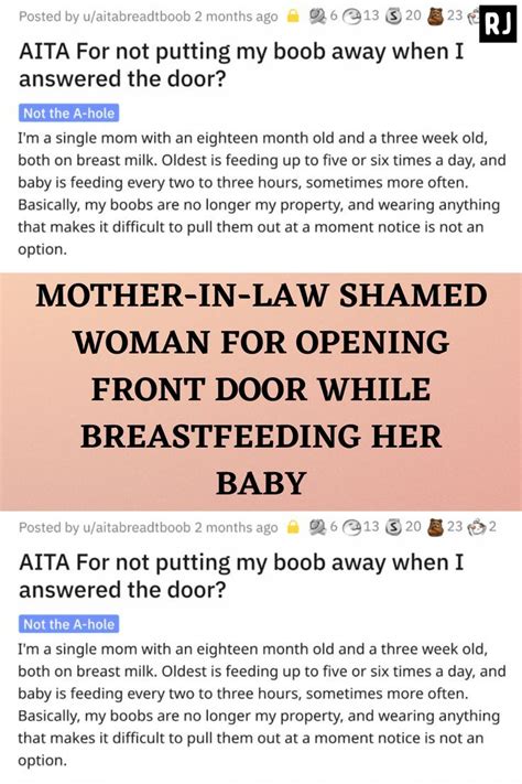 Mother In Law Shamed Woman For Opening Front Door While Breastfeeding