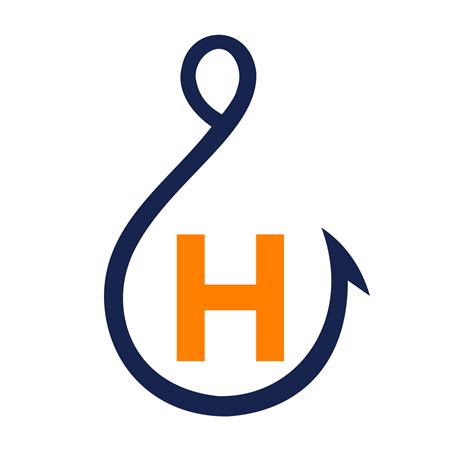 Fishing Logo On Letter H Sign Fishing Hook Logo Template 17770938