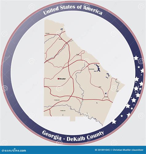 Map Of DeKalb County In Georgia Stock Vector Illustration Of Federal