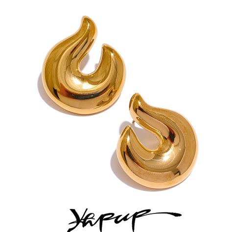 Yhpup Boucles D Oreilles G Om Triques Insolites En Acier Inoxydable