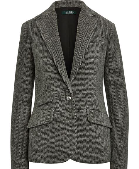 Lauren Ralph Lauren Herringbone Wool Blend Blazer Macy S