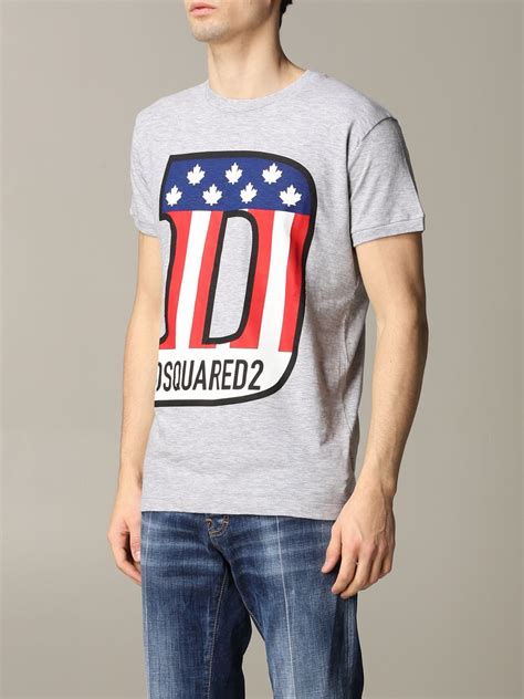 Dsquared2 Short Sleeved T Shirt With Logo T Shirt Dsquared2 Men Grey