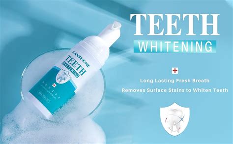 Lanthome White Foam Teeth Whitening Mousse 50ml Easy To Use Teeth Whitener For Bright Smile