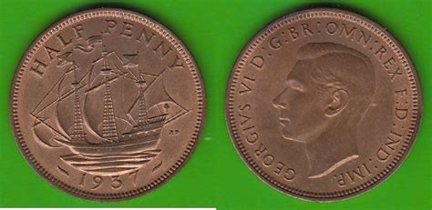 Großbritannien Half Penny 1937 Georg VI 1936 1952 Prachtstück CH UNC